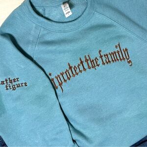 Bella Canvas Blue Sweatshirt with Embroidered Text